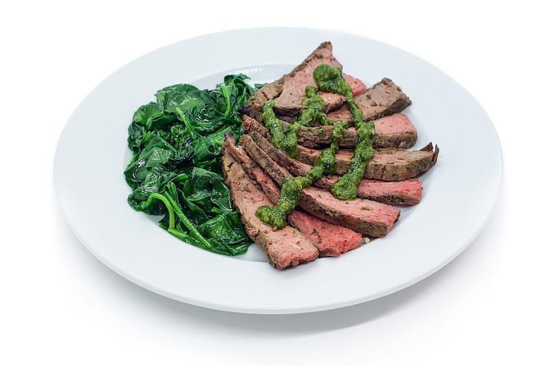 Chimichurri Steak w/  Sautéed Spinach