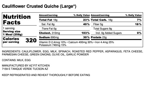 Cauliflower Crusted Quiche