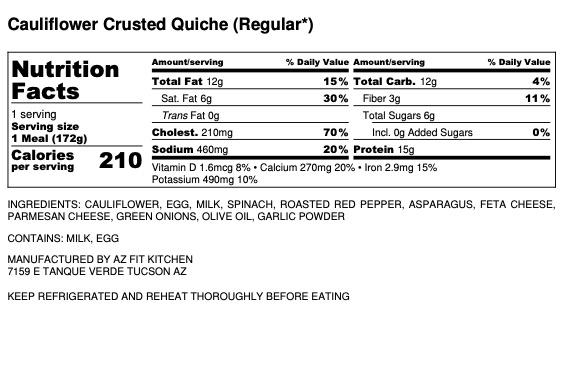 Cauliflower Crusted Quiche