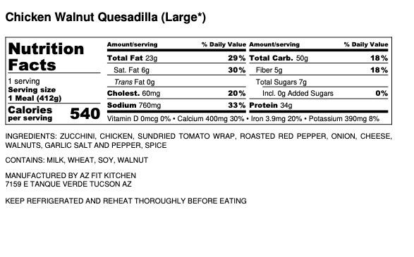 Chicken Walnut Quesadilla