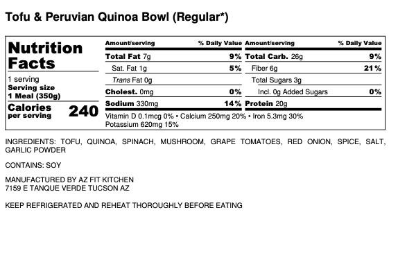 Tofu & Peruvian Quinoa Bowl