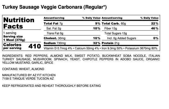 Turkey Sausage Veggie Carbonara